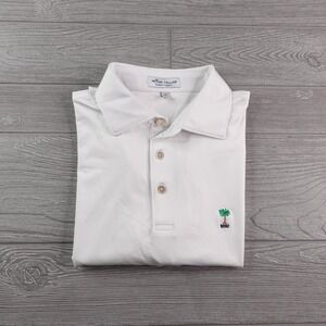 Peter Millar Summer Comfort Polo Shirt Men's Medium Palmetto Golf Club White